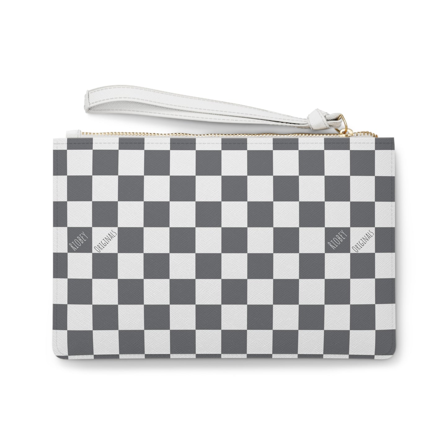 Checkered clutch bag
